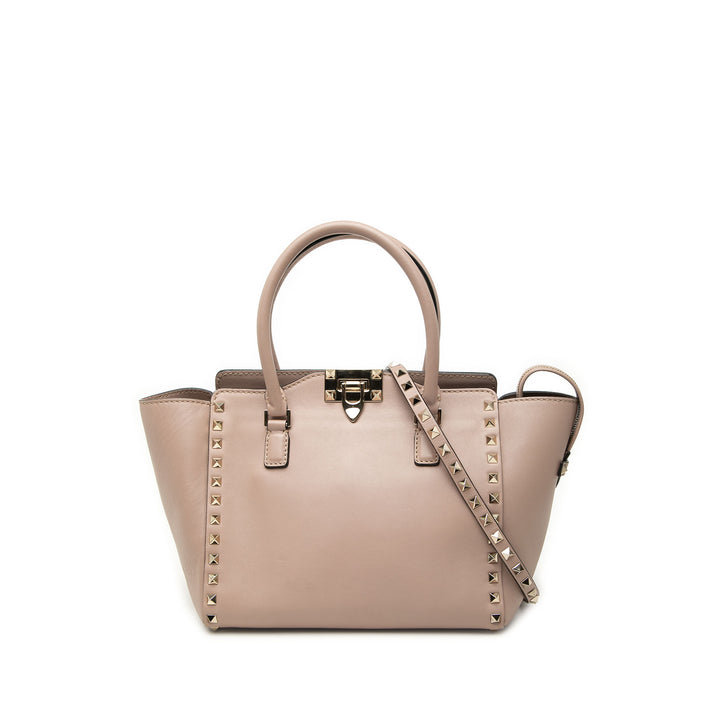 Valentino Small Cuir Rockstud Double Handle Cabas