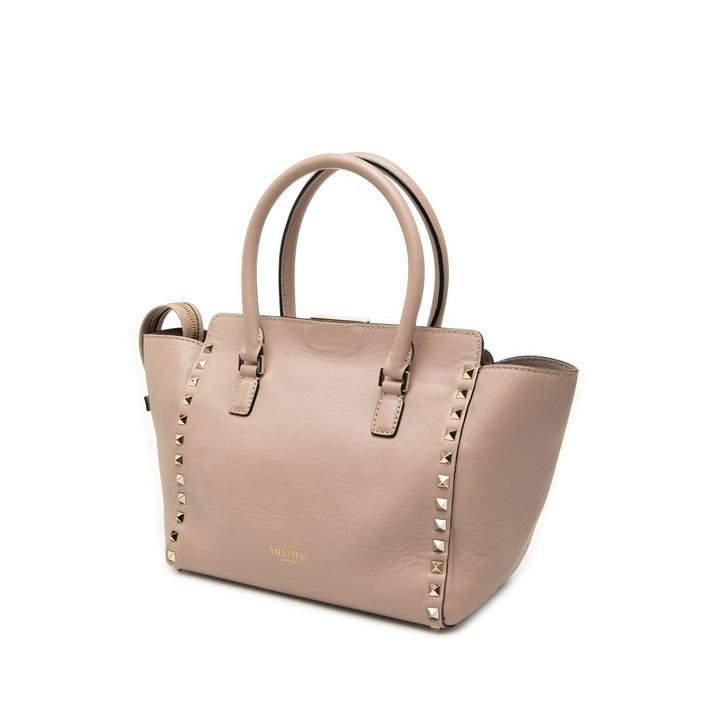 Valentino Small Cuir Rockstud Double Handle Cabas