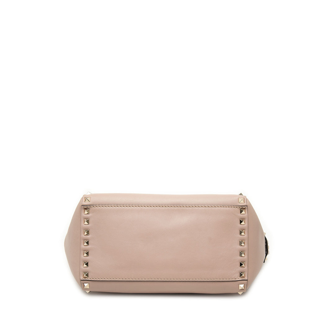 Valentino Small Cuir Rockstud Double Handle Cabas