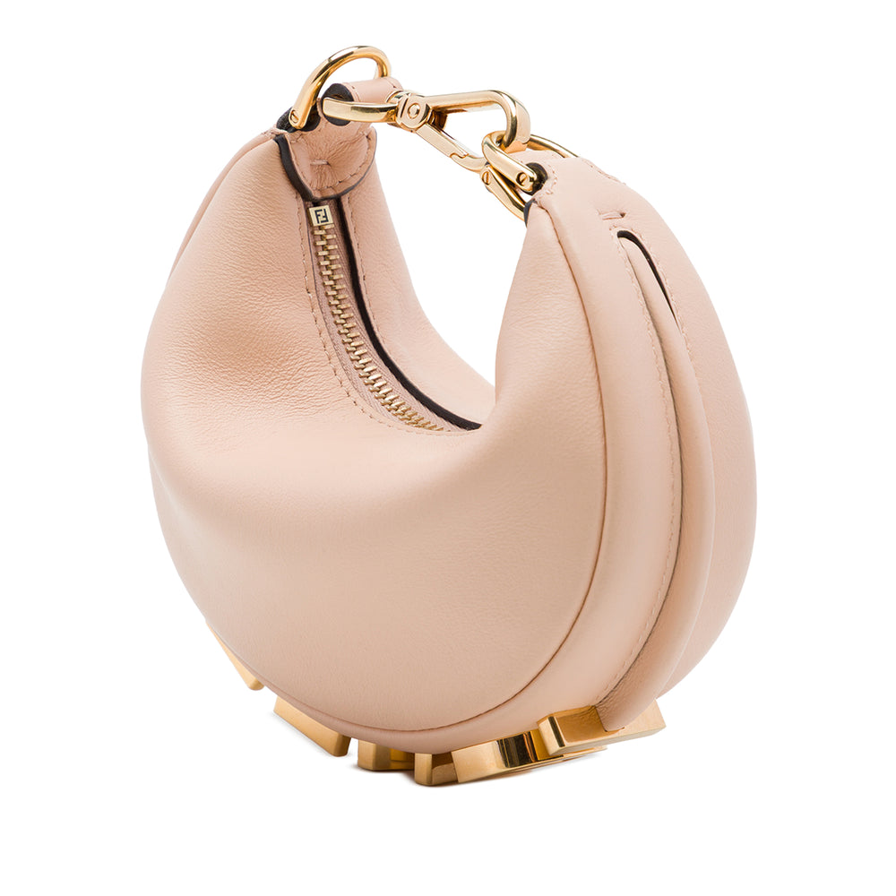 Fendi Sac porté épaule Fendigraphy Hobo Nano Marron – vue 2 – GABY PARIS