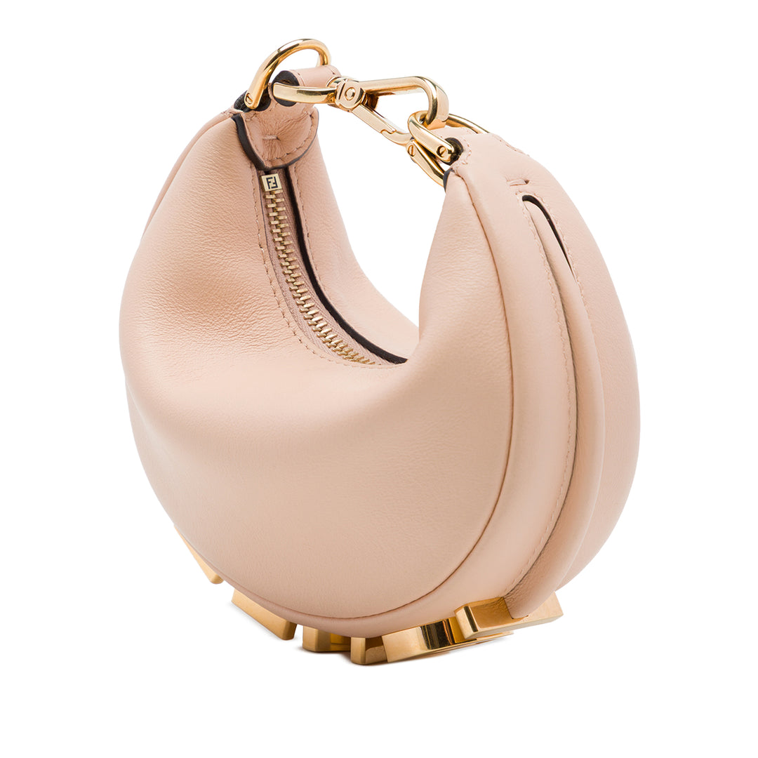 Fendi Sac porté épaule Fendigraphy Hobo Nano Marron – vue 2 – GABY PARIS