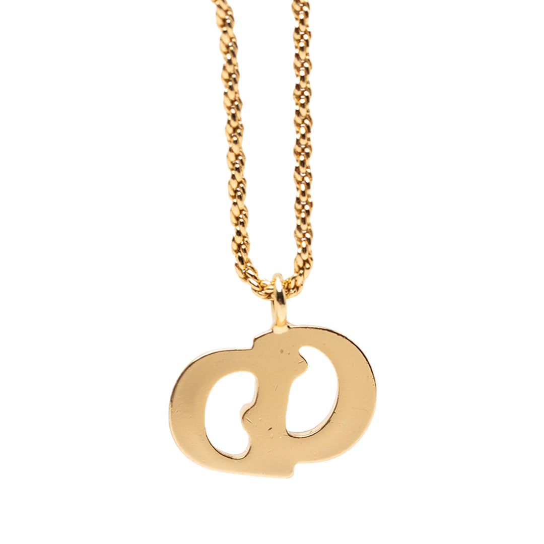 Dior plaqué CD Logo Pendant Collier