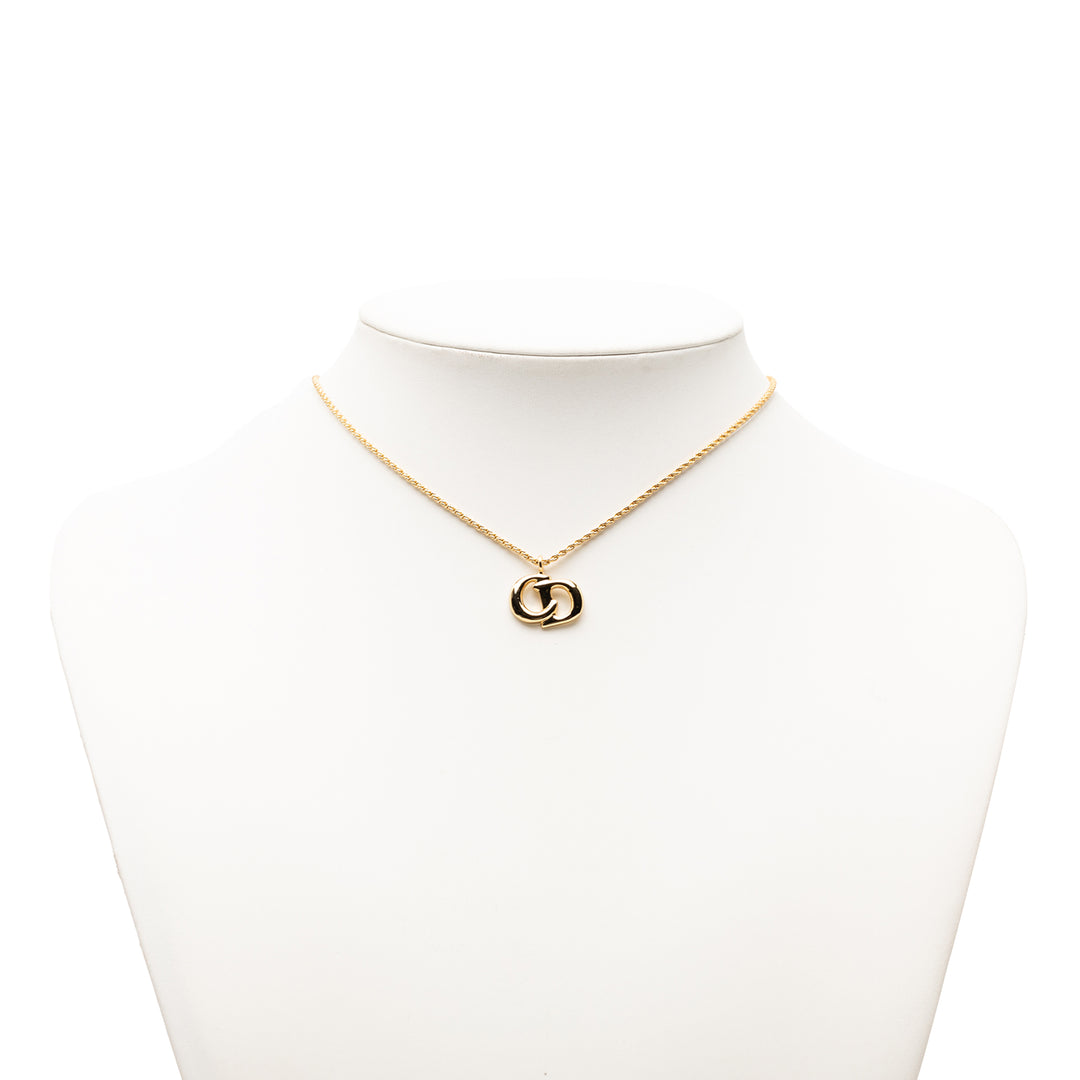 Dior plaqué CD Logo Pendant Collier