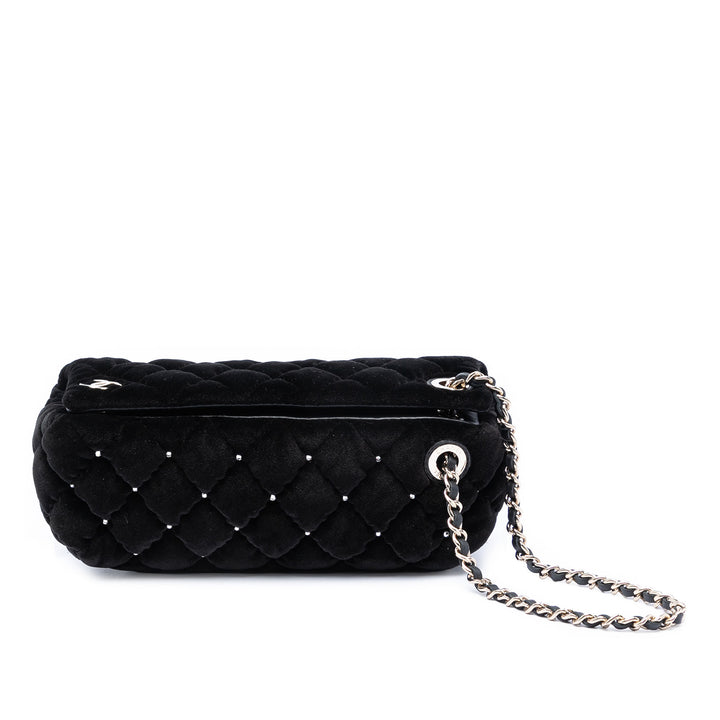 Chanel Matelassé Diamante Wristlet Pochette Velours