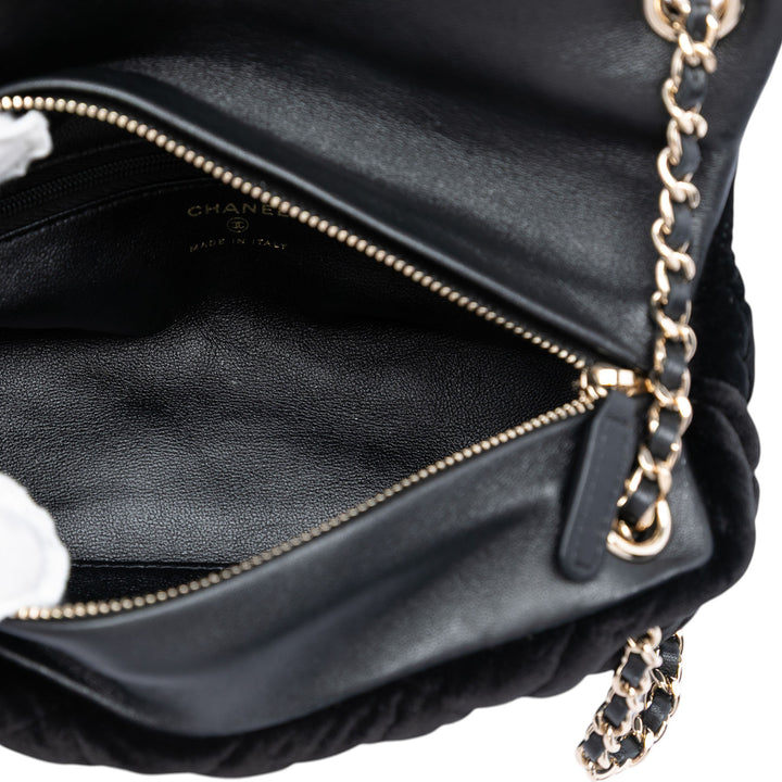 Chanel Matelassé Diamante Wristlet Pochette Velours