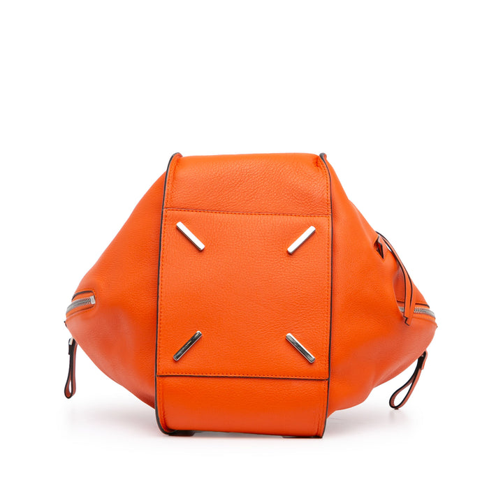 Small Leather Hammock Satchel Orange - Gaby Paris