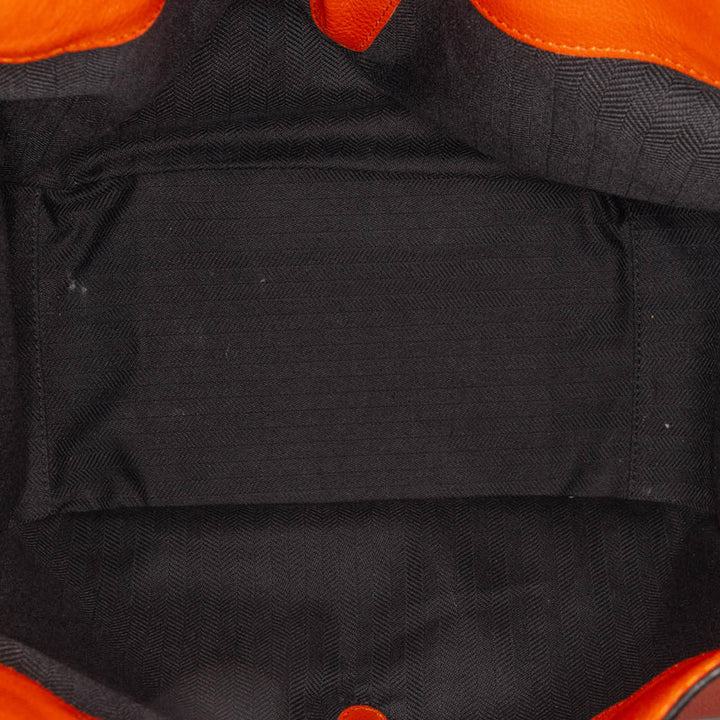 Small Leather Hammock Satchel Orange - Gaby Paris