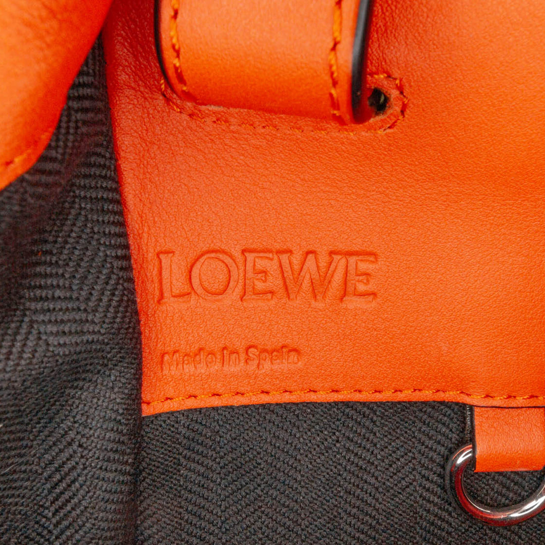 Small Leather Hammock Satchel Orange - Gaby Paris