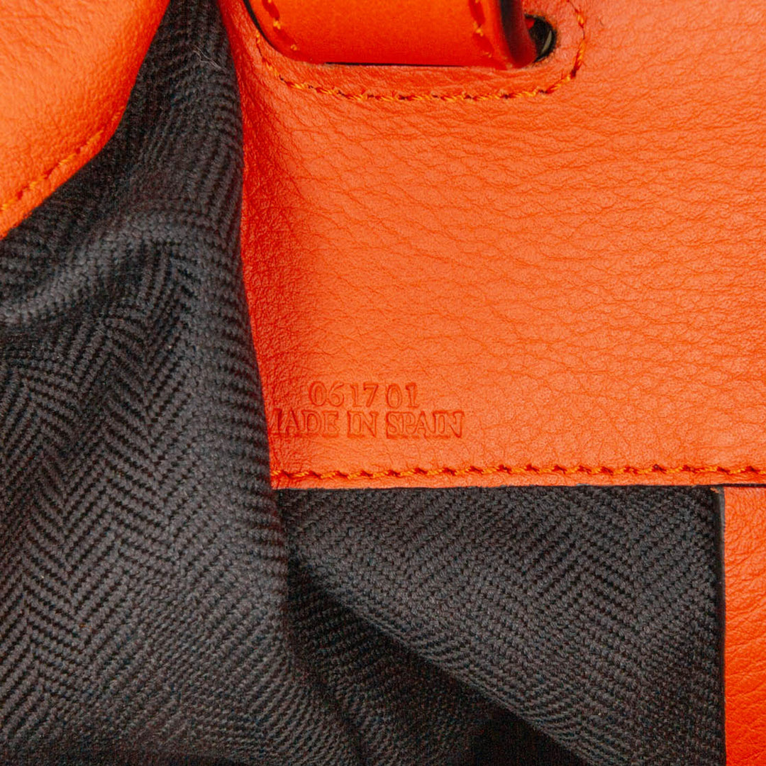 Small Leather Hammock Satchel Orange - Gaby Paris
