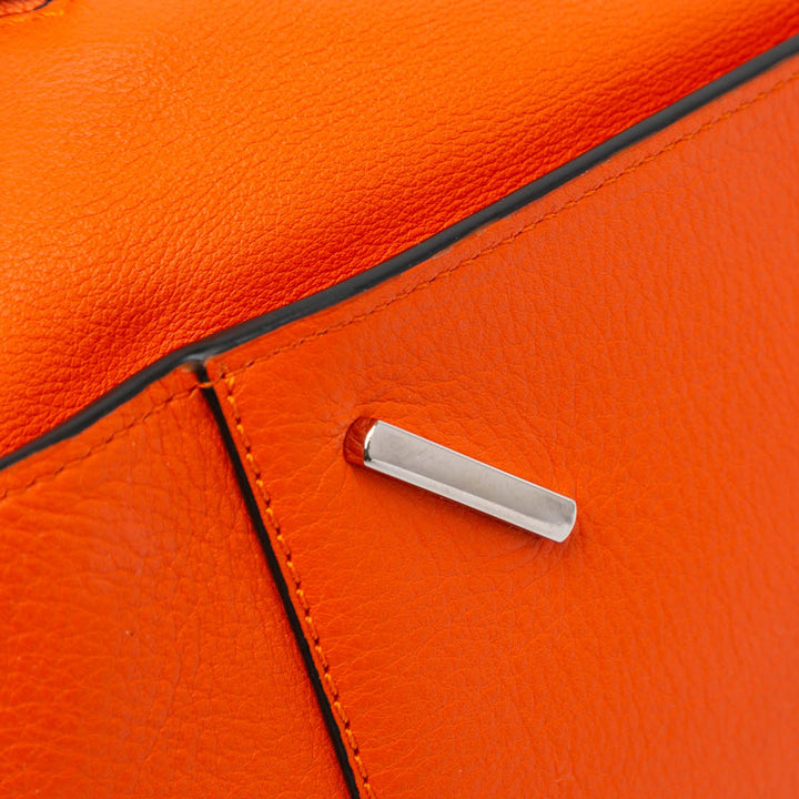 Small Leather Hammock Satchel Orange - Gaby Paris