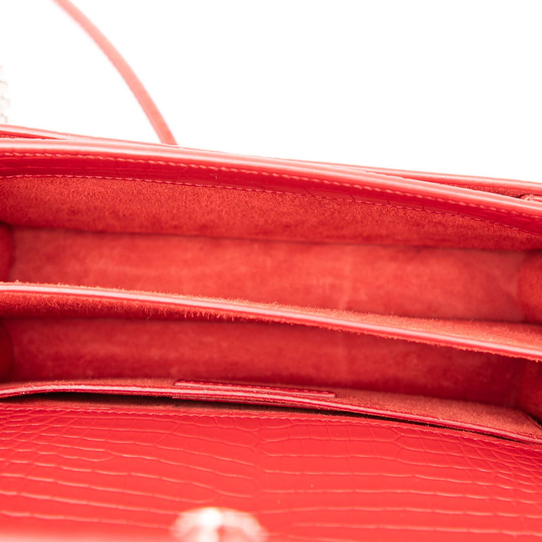 Saint Laurent Medium Croc embossé Monogram Sunset Bag