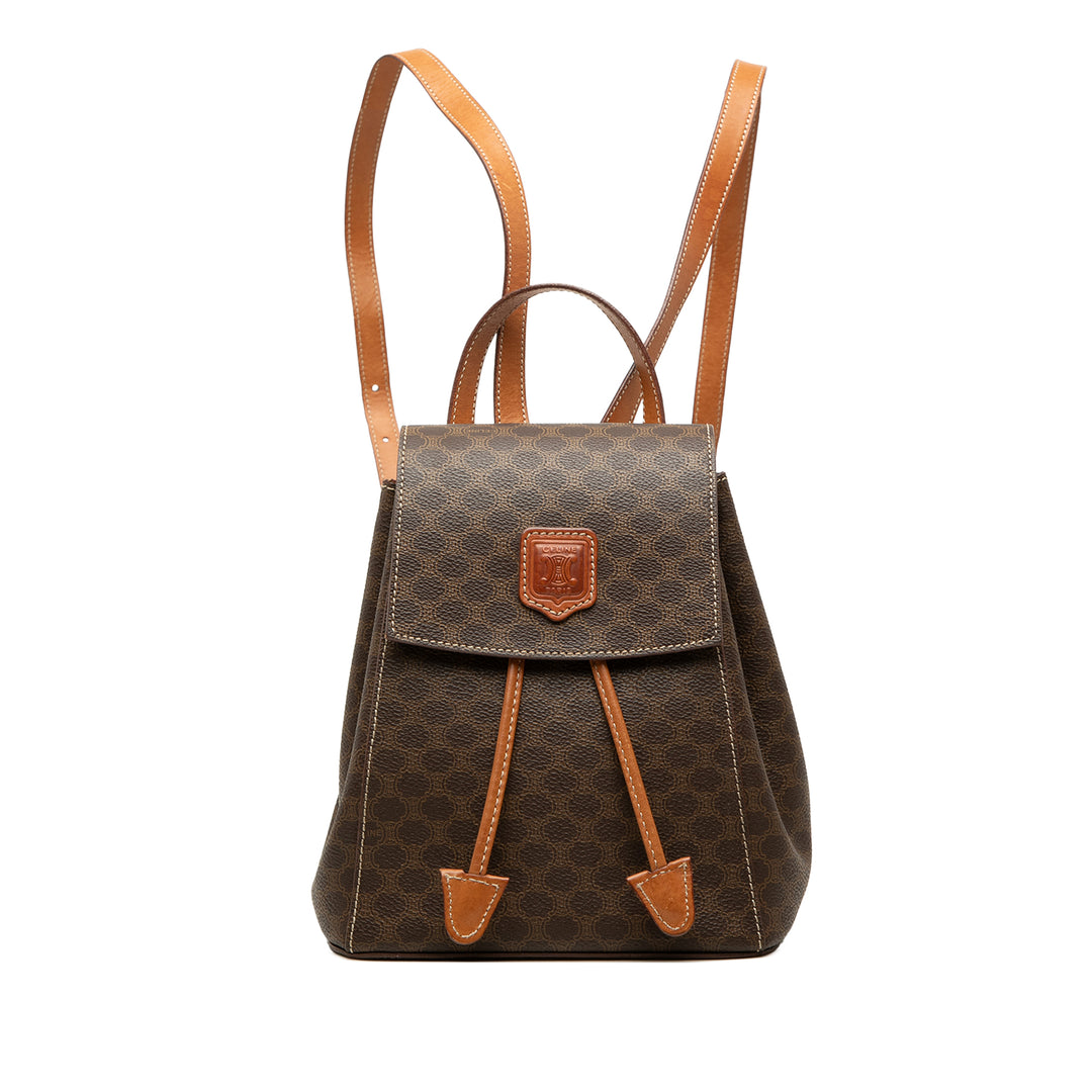 Celine Macadam Sac à dos Mini Toile enduite Marron – vue principale – GABY PARIS