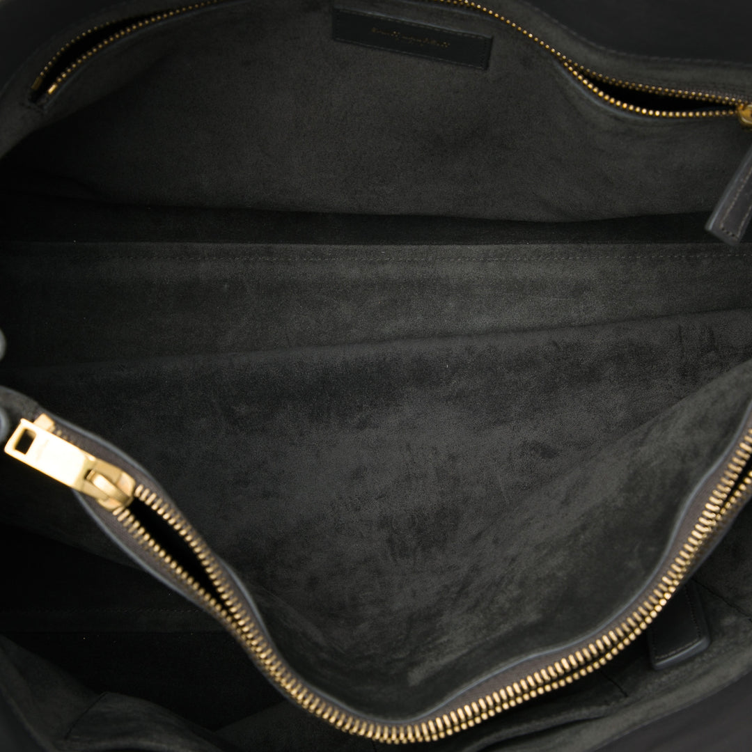 Sac De Jour Cabas Grand Cuir de veau lisse Gris