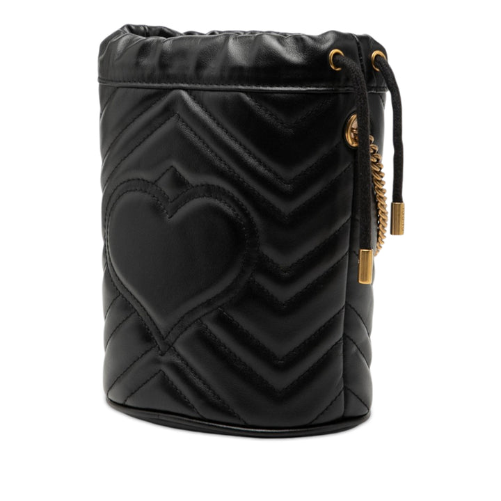 Gucci GG Marmont Matelasse Sac seau Petit Cuir de veau Noir