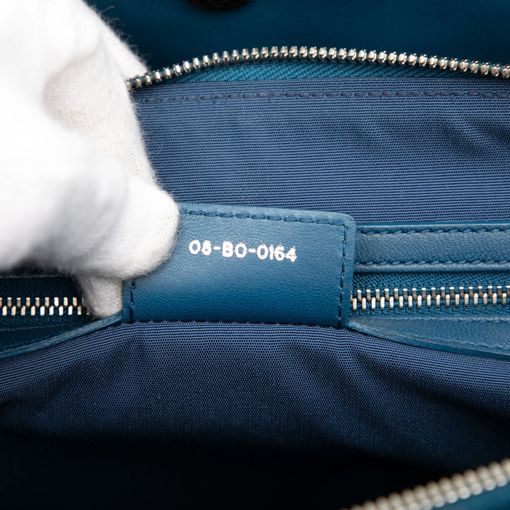 Dior Cannage Souple Zippé Lady Dior Cabas Grand Cuir d'agneau Bleu