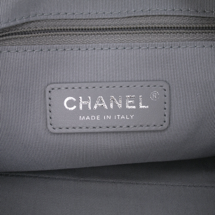 Calfskin Signature Chain 20s Bowling Bag Gray - Gaby Paris