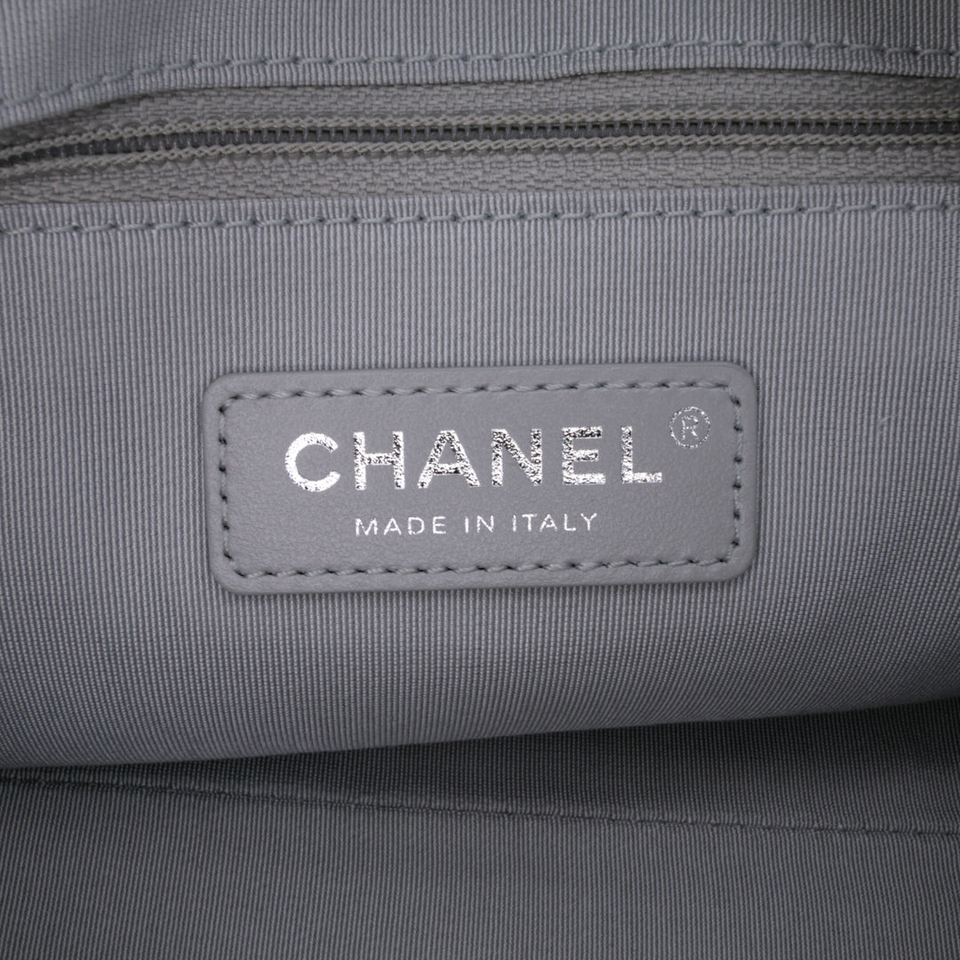 Calfskin Signature Chain 20s Bowling Bag Gray - Gaby Paris