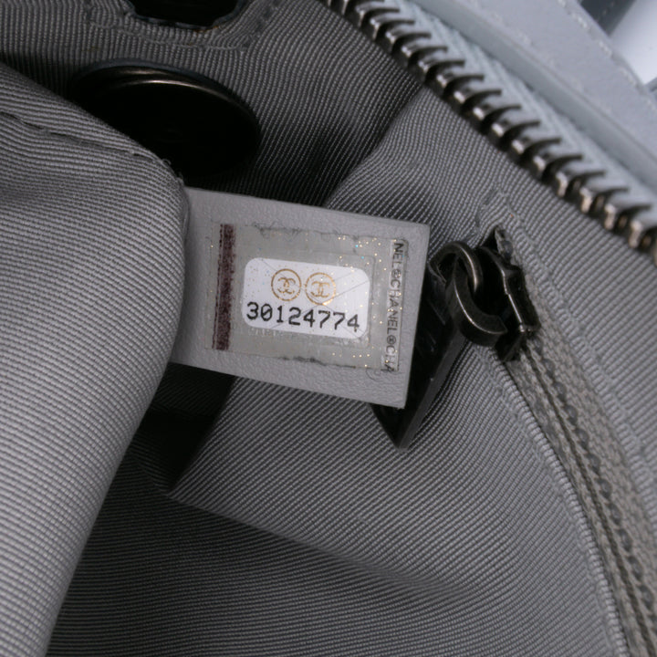 Calfskin Signature Chain 20s Bowling Bag Gray - Gaby Paris
