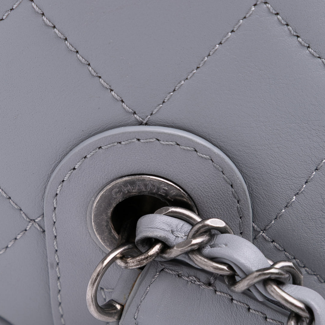 Calfskin Signature Chain 20s Bowling Bag Gray - Gaby Paris