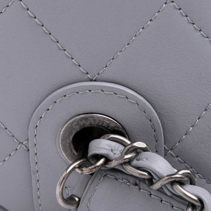 Calfskin Signature Chain 20s Bowling Bag Gray - Gaby Paris
