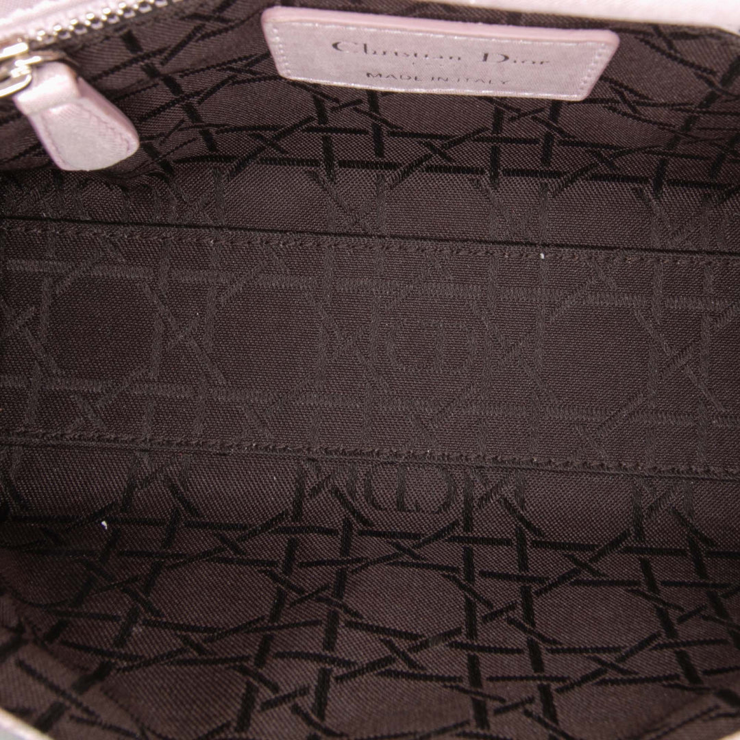 Mini Iridescent Lambskin Cannage Lady Dior Pink - Gaby Paris