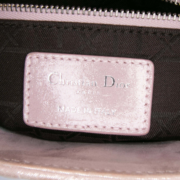 Mini Iridescent Lambskin Cannage Lady Dior Pink - Gaby Paris