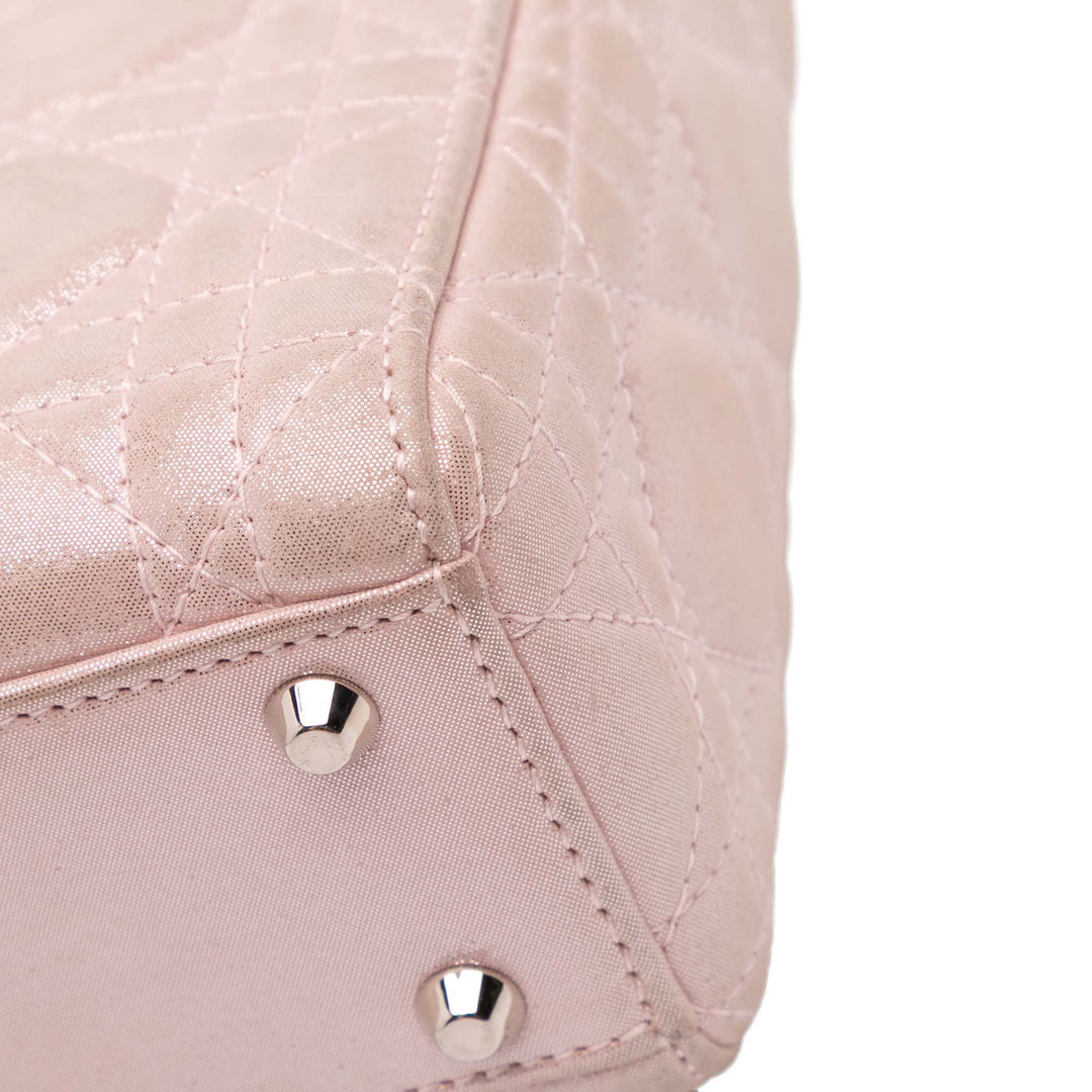 Mini Iridescent Lambskin Cannage Lady Dior Pink - Gaby Paris