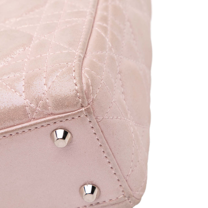 Mini Iridescent Lambskin Cannage Lady Dior Pink - Gaby Paris