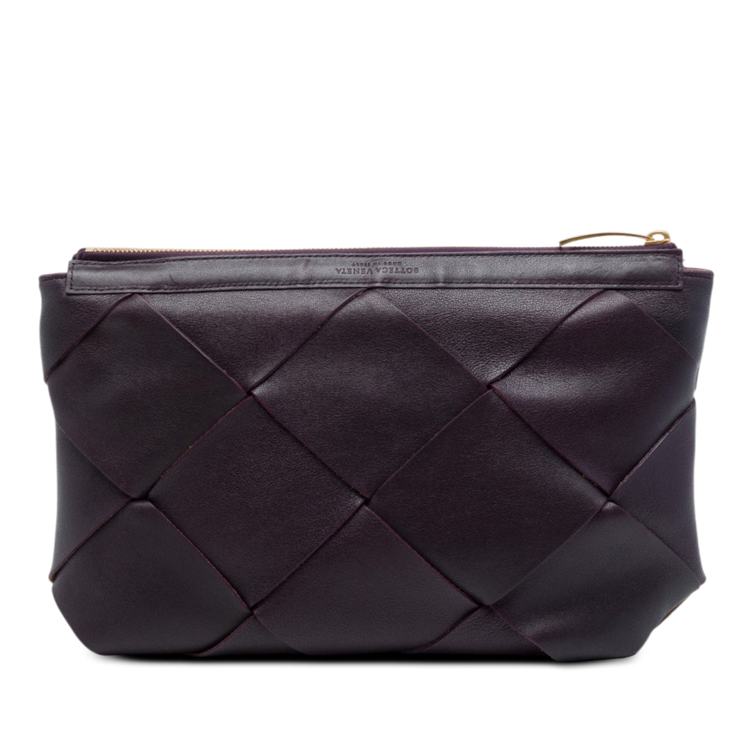 Bottega Veneta Pochette Intrecciato nappa Maxi Violet – vue principale – GABY PARIS