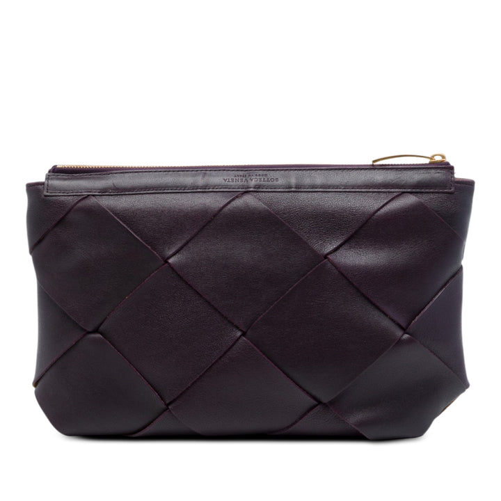 Bottega Veneta Pochette Intrecciato nappa Maxi Violet – vue principale – GABY PARIS
