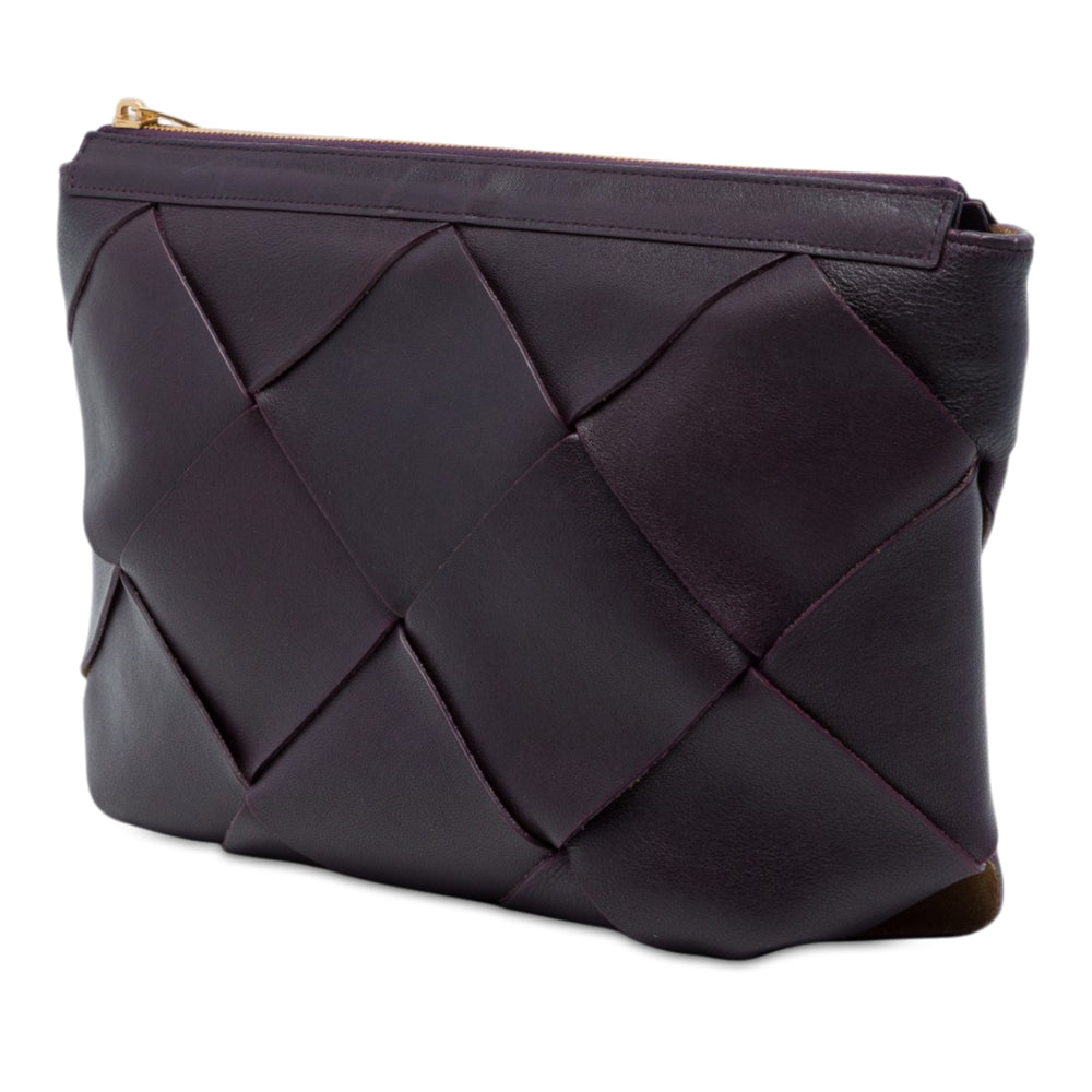Bottega Veneta Pochette Intrecciato nappa Maxi Violet – vue 2 – GABY PARIS