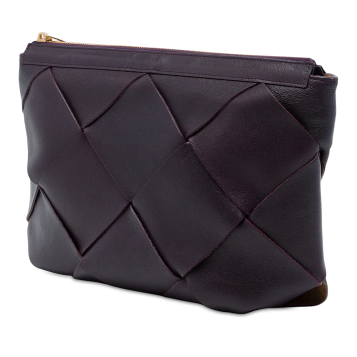 Bottega Veneta Pochette Intrecciato nappa Maxi Violet – vue 2 – GABY PARIS