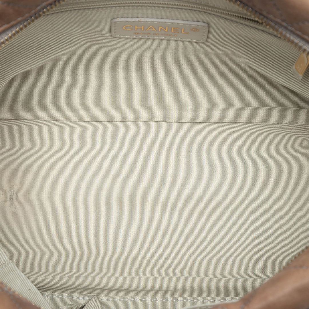 Chanel CC Matelassé Iridescent Cuir de veau Tweed Bowler Sac