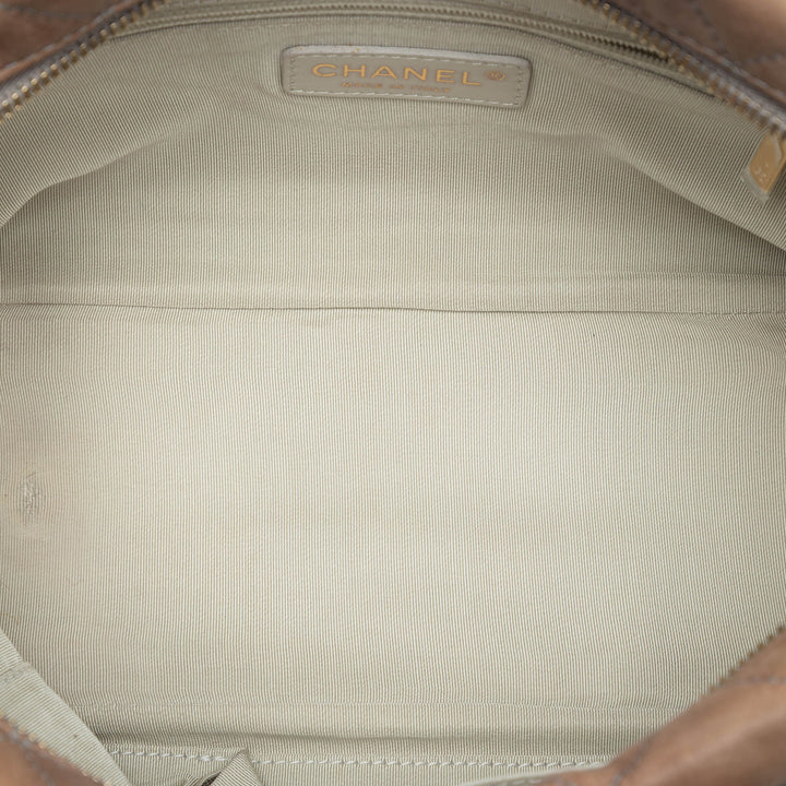 Chanel CC Matelassé Iridescent Cuir de veau Tweed Bowler Sac
