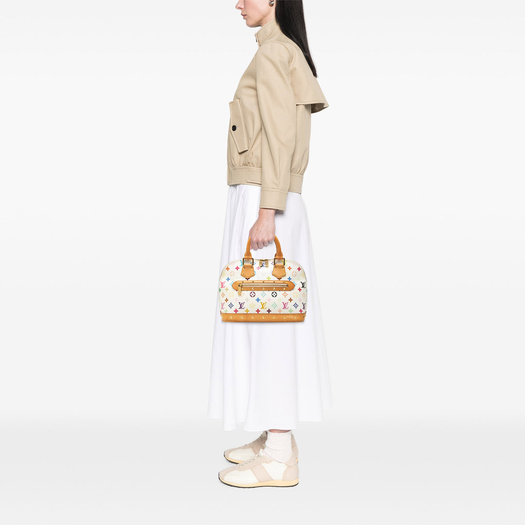 Louis Vuitton Alma PM Monogram Multicolore Blanc – vue 6 – GABY PARIS