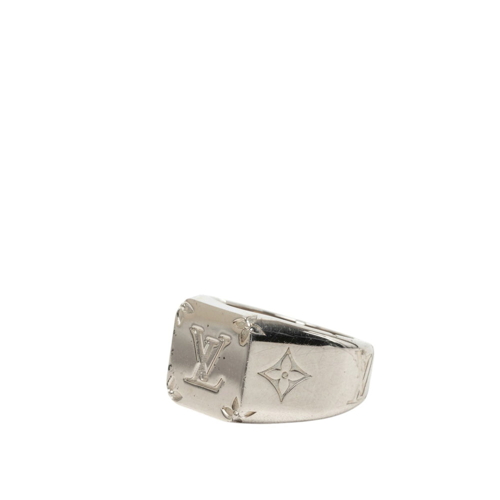 Louis Vuitton Bague Brass Signet L Monogram Argenté – vue 2 – GABY PARIS