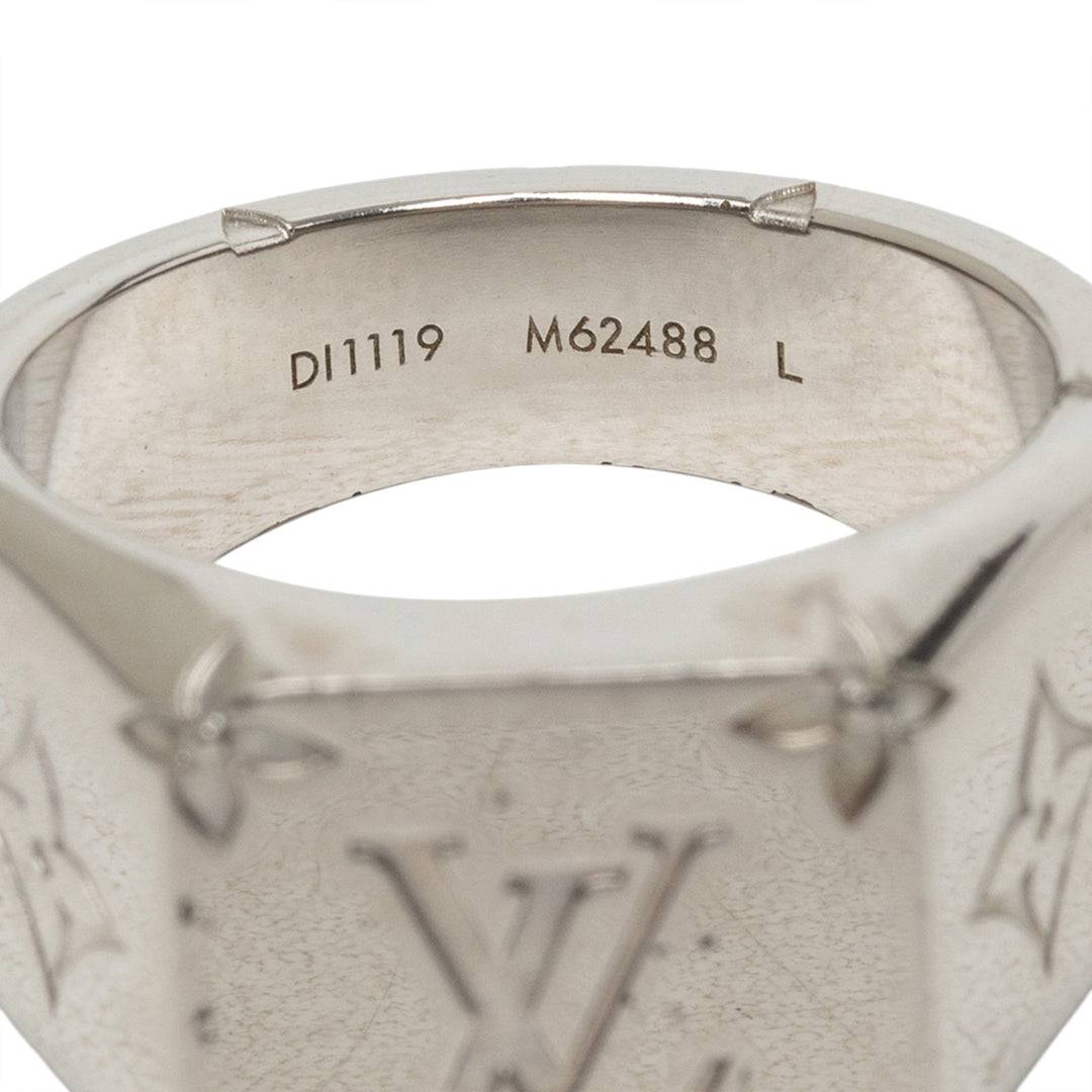 Louis Vuitton Bague Brass Signet L Monogram Argenté – vue 5 – GABY PARIS