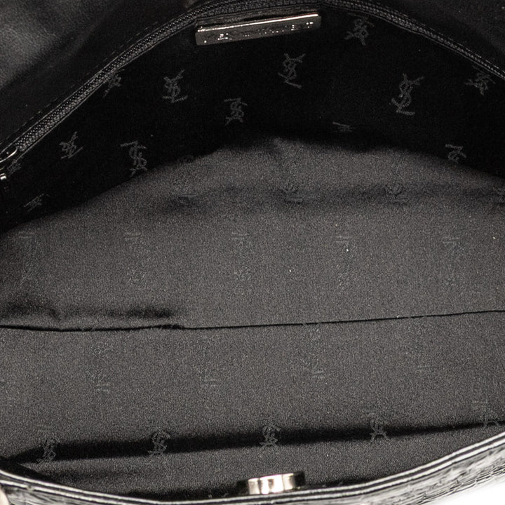 Saint Laurent Crocodile Embossed Cuir Chain Sac à main Noir – GABY PARIS Authentique