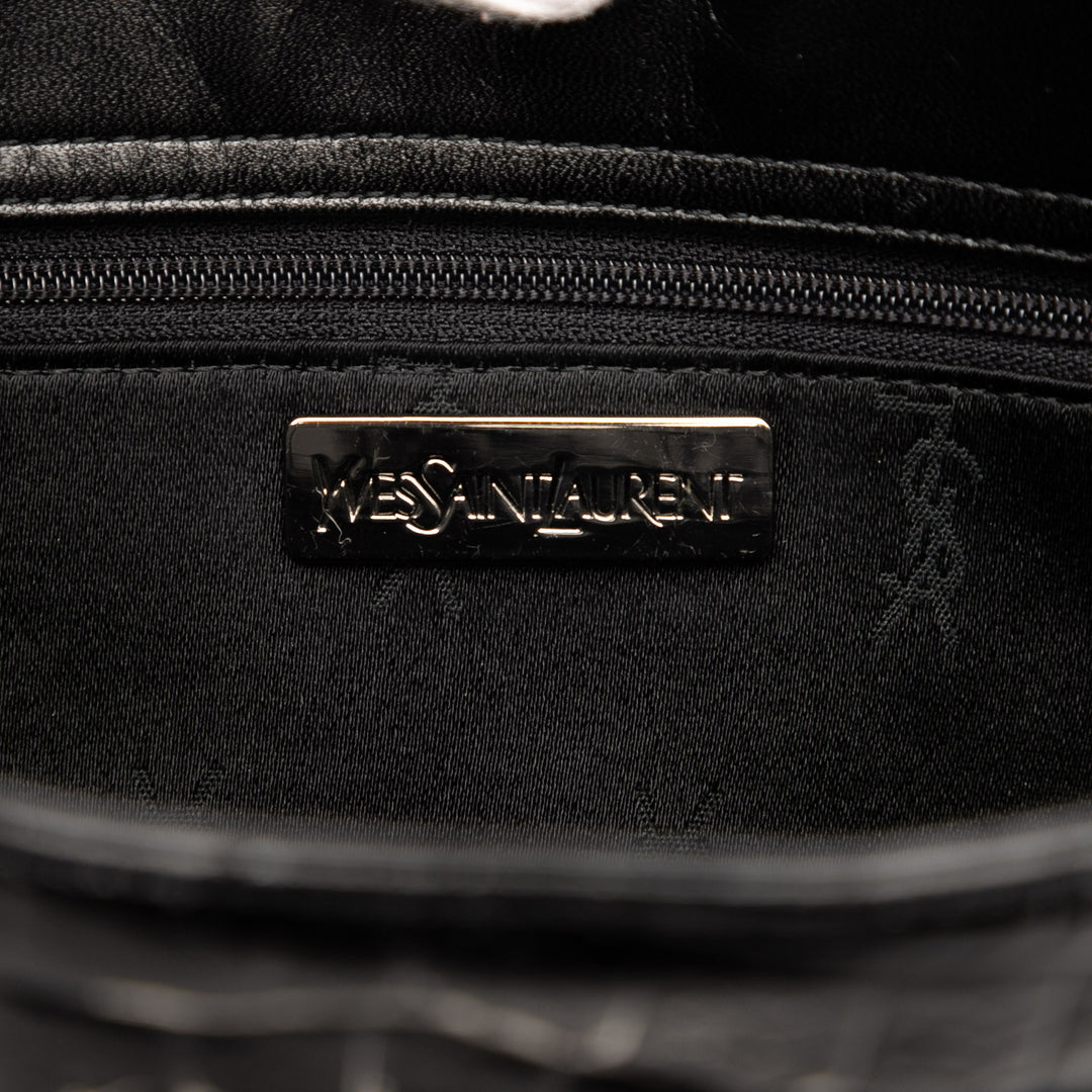 Saint Laurent Crocodile Embossed Cuir Chain Sac à main Noir – GABY PARIS Authentique
