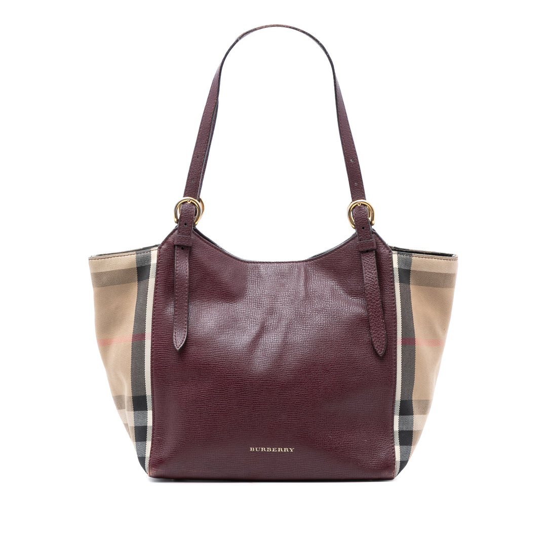 Derby et House Check Canterbury Cabas Petit Cuir de veau Marron