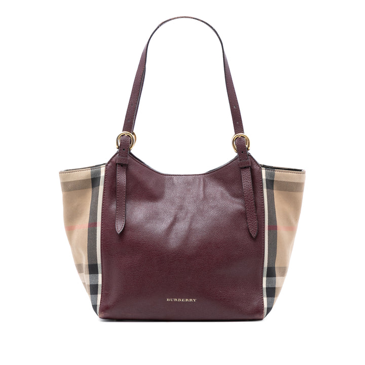 Derby et House Check Canterbury Cabas Petit Cuir de veau Marron