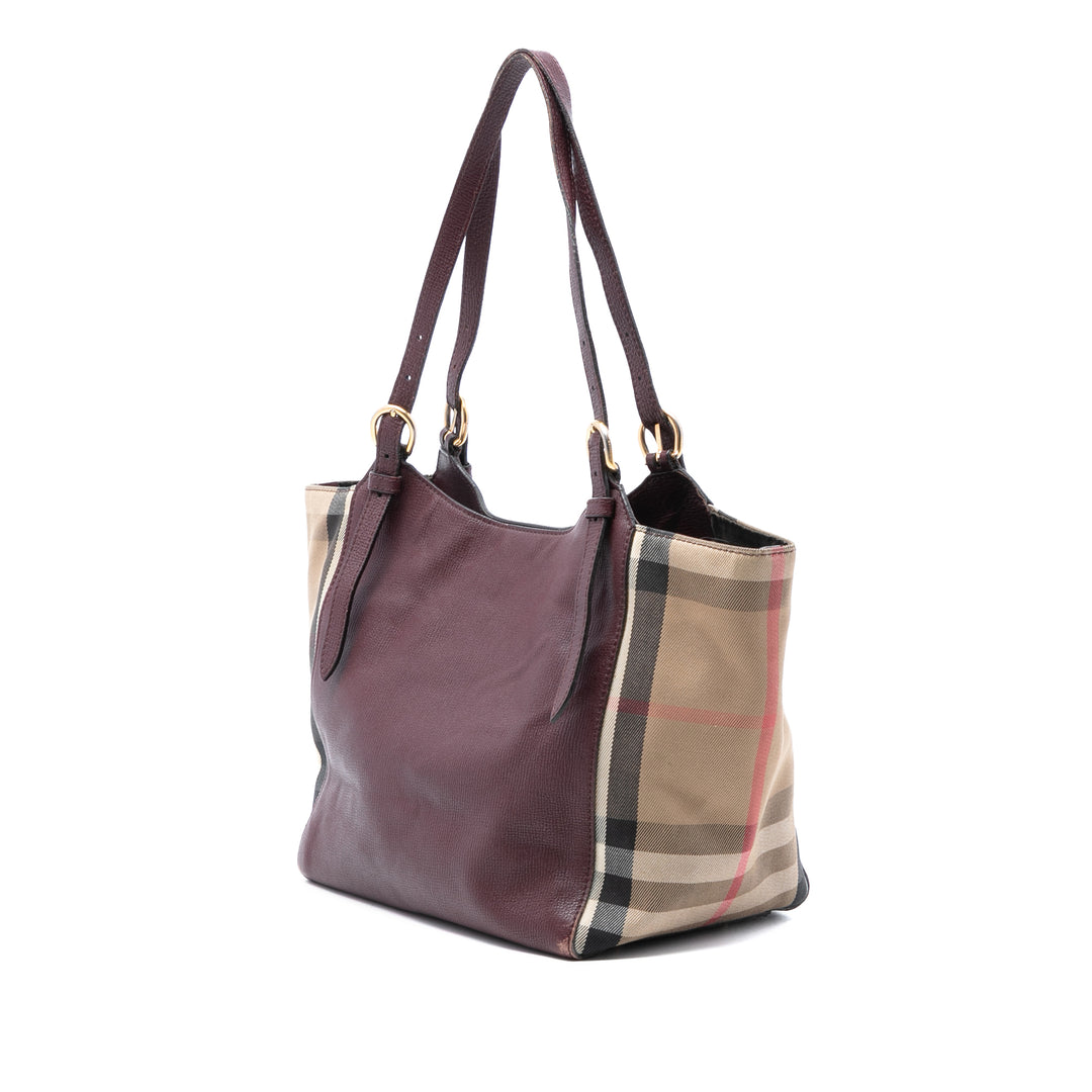 Derby et House Check Canterbury Cabas Petit Cuir de veau Marron