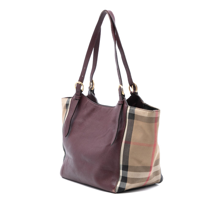 Derby et House Check Canterbury Cabas Petit Cuir de veau Marron