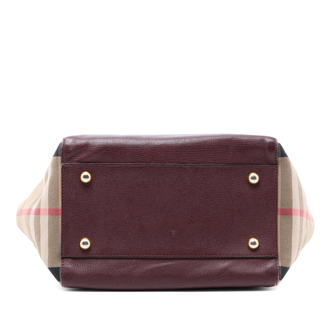 Derby et House Check Canterbury Cabas Petit Cuir de veau Marron