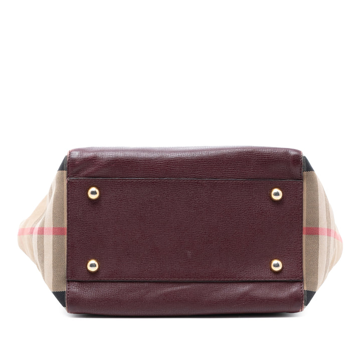Derby et House Check Canterbury Cabas Petit Cuir de veau Marron