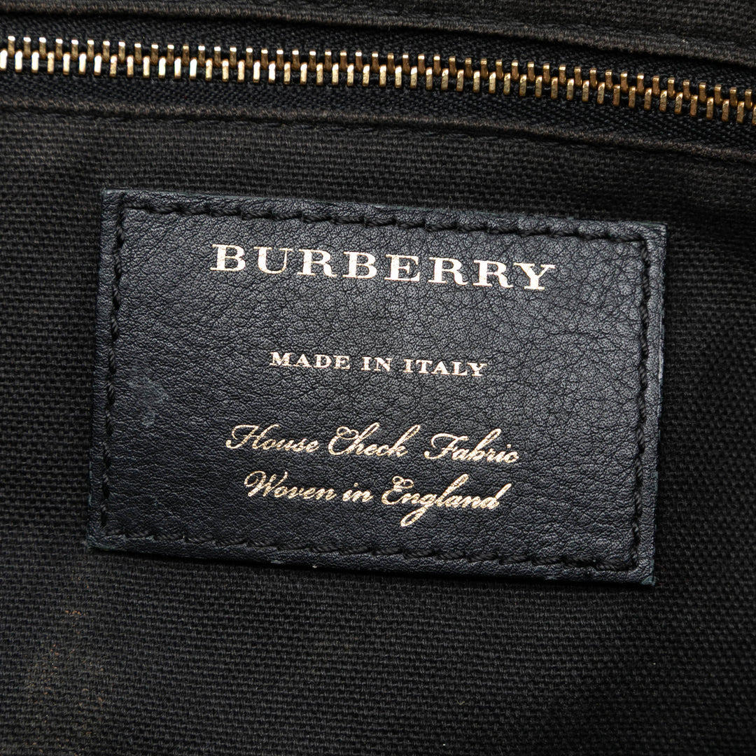 Derby et House Check Canterbury Cabas Petit Cuir de veau Marron