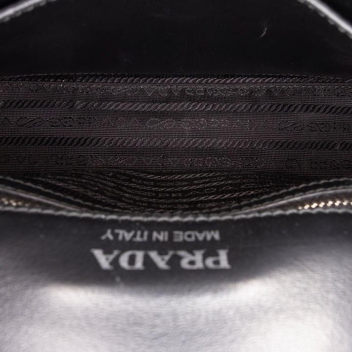 Prada Souple Veau Impunture Diagramme Sac Mini Noir – vue 4 – GABY PARIS