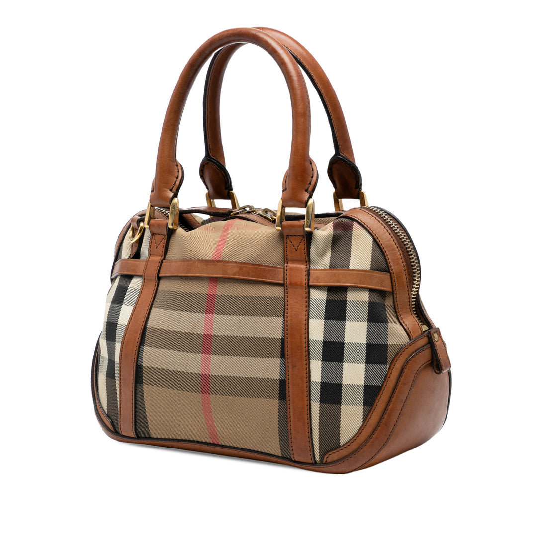 Burberry Small Cuir à finitions House Check Toile Bridle Orchard Sac