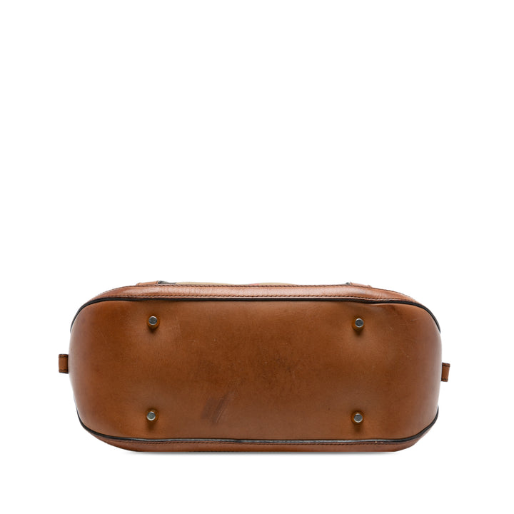 Burberry Small Cuir à finitions House Check Toile Bridle Orchard Sac