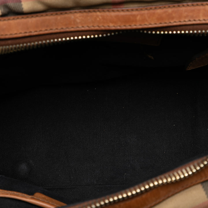 Burberry Small Cuir à finitions House Check Toile Bridle Orchard Sac